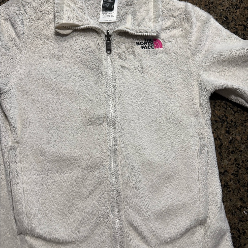 The North Face Gray Fleece with Pink Logo